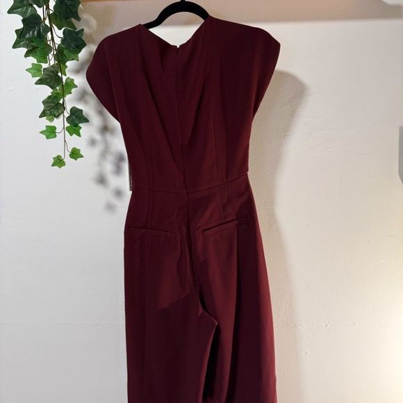 LOFT Burgundy Tie-Waist Jumpsuit – Size Small - Picture 5 of 5